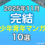 2025年11月に完結した少年青年マンガおすすめ10選